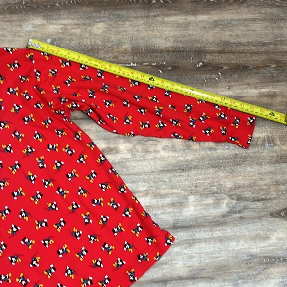 VTG Mickey & Co Womens Red Turtleneck Disney All Over Mickey Mouse Print Size L - Picture 9 of 11